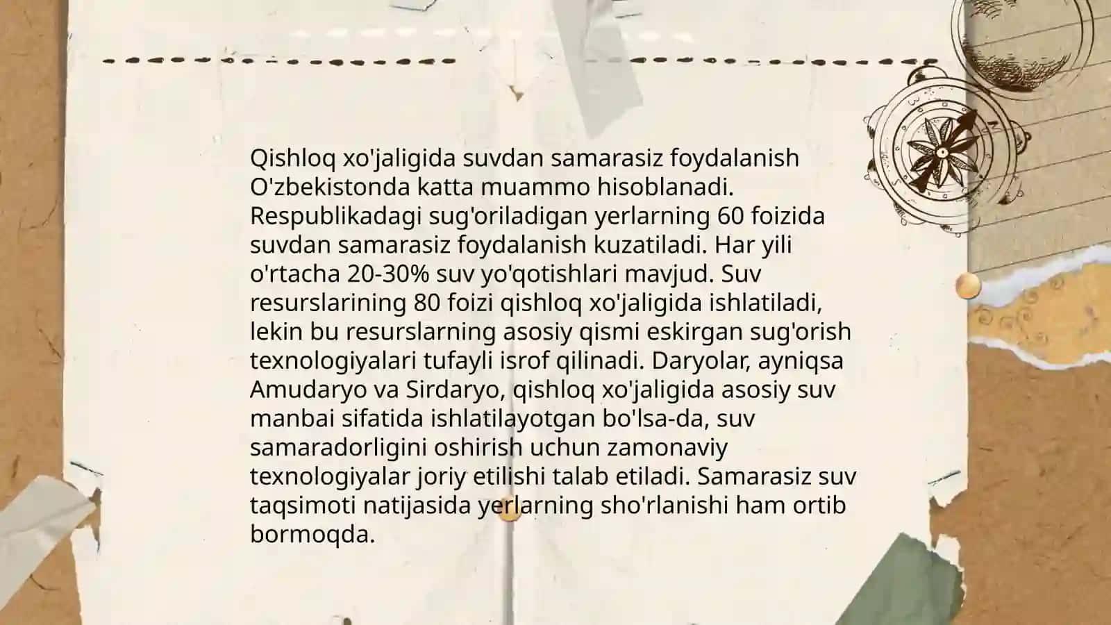 Suv va suvdan foydalanish muammolari 4