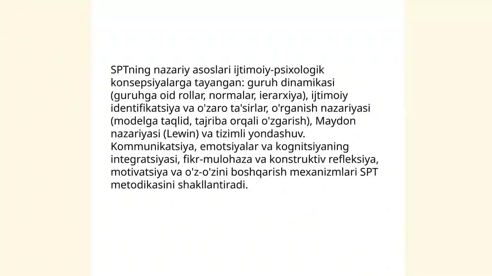 SPT (sosial-psixologik trening) 4