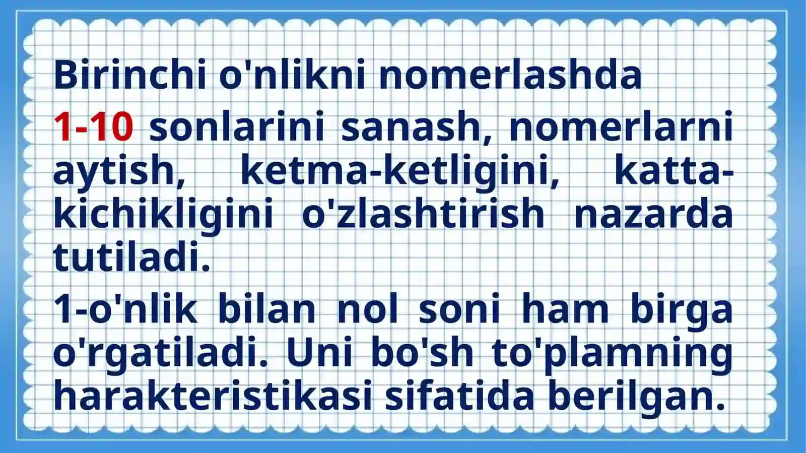 Nomerlashga o‘rgatish metodikasi 4