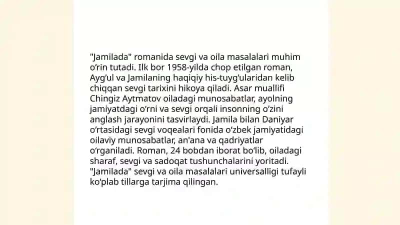Chingiz Aytmatov Jamila qissasi badiiy tahlili 4