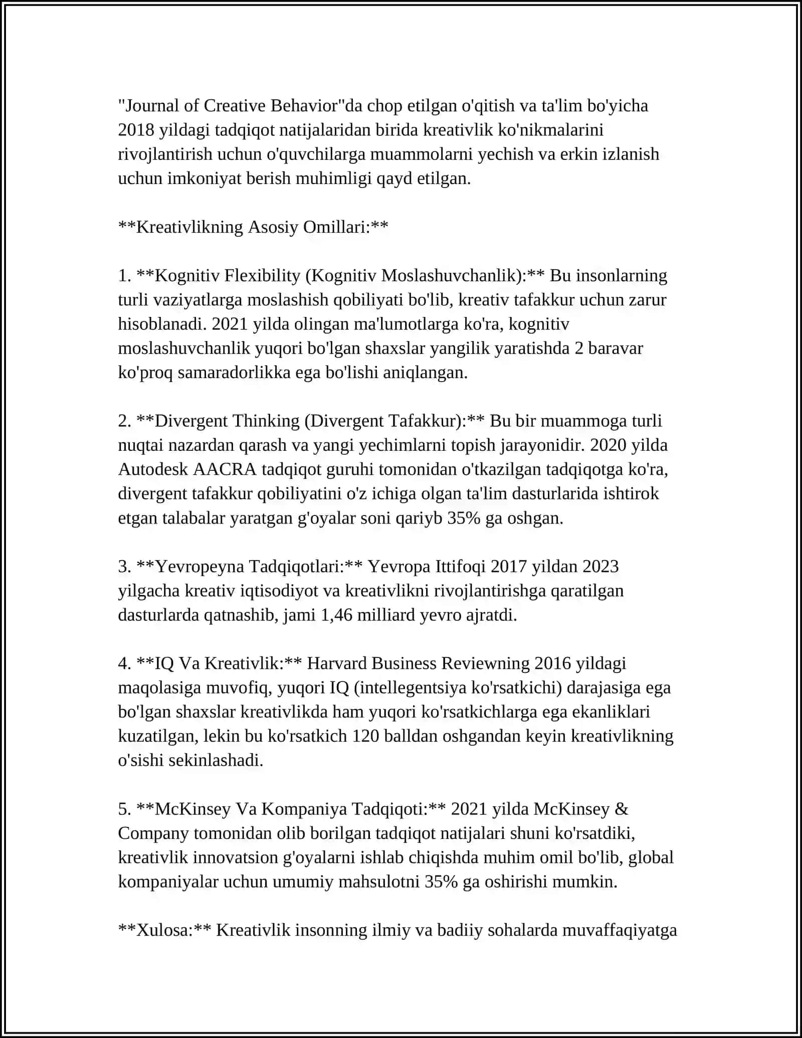 Kreativlikning Mohiyati 4
