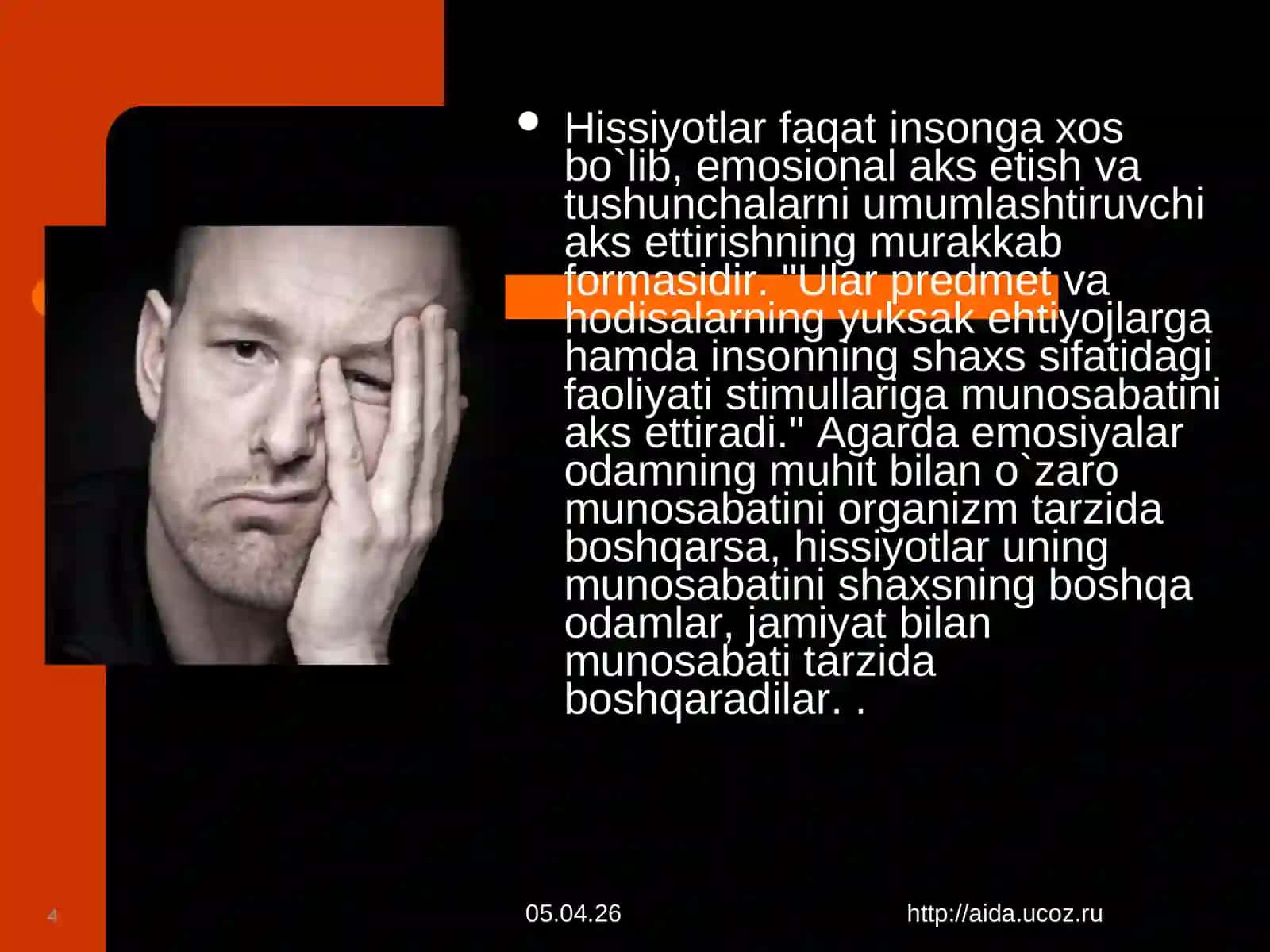Hissiyotlar ekspressiv tomoni 4