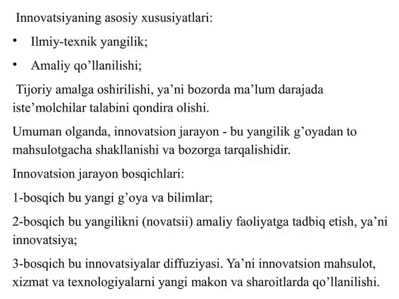 Innovasion faoliyatni moliyalashtirish yo’llari 4