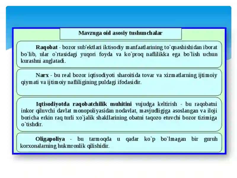 Raqobat Kўrsatishning shakllari va usullari 4