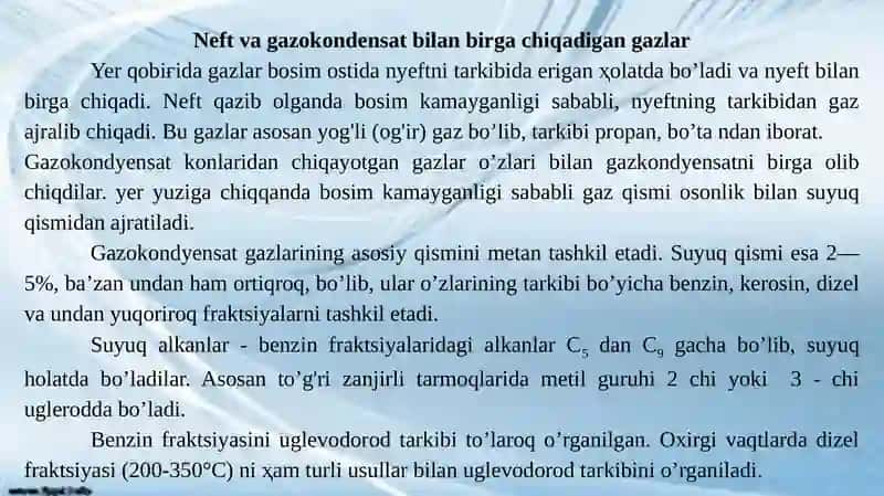Neft va neft gazlaridagi Alkanlar 4