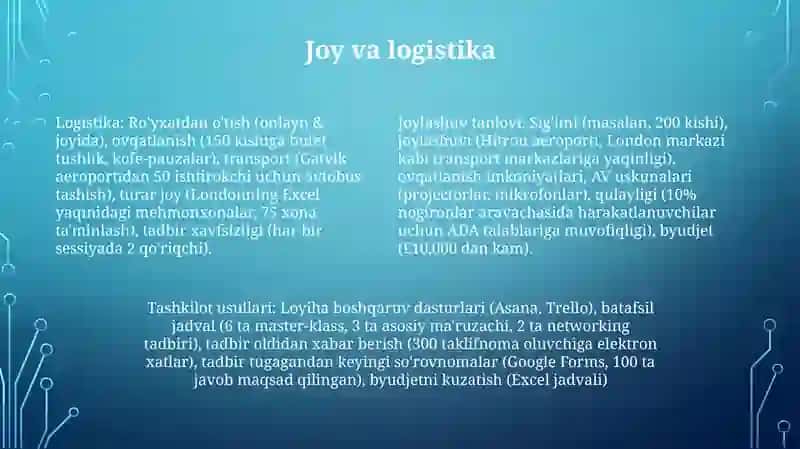 Tarbiyaviy tadbirlarni tashkil etish usullari 4