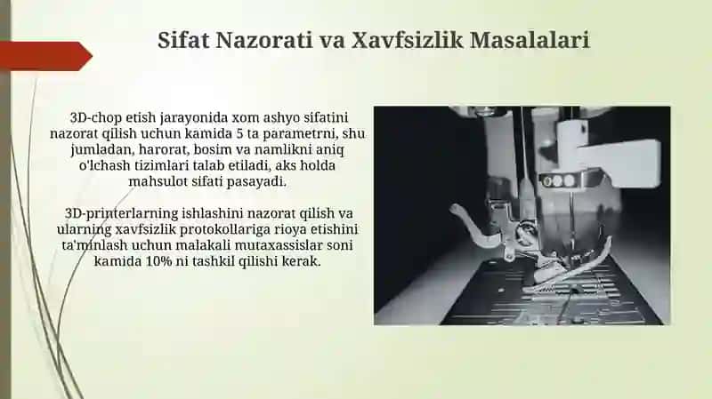 3D Bosma Texnologiyalari va Sanoat 4