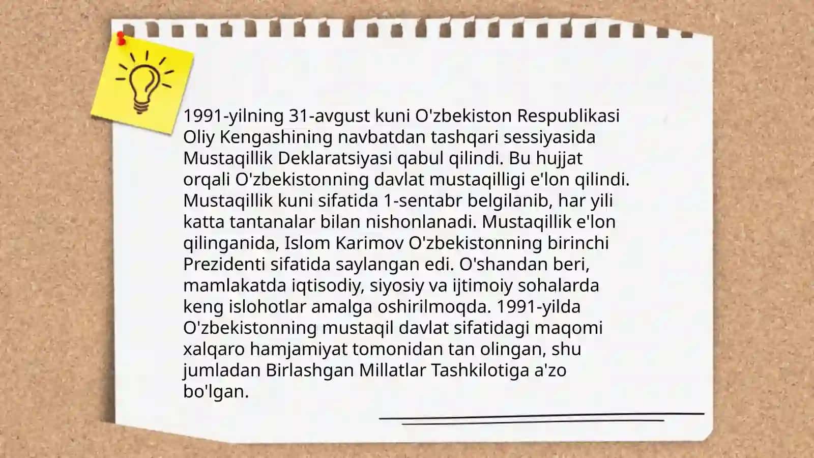 Mustaqil O‘zbekiston Respublikasining tashkil topishi va uning tarixiy ahamiyati 4