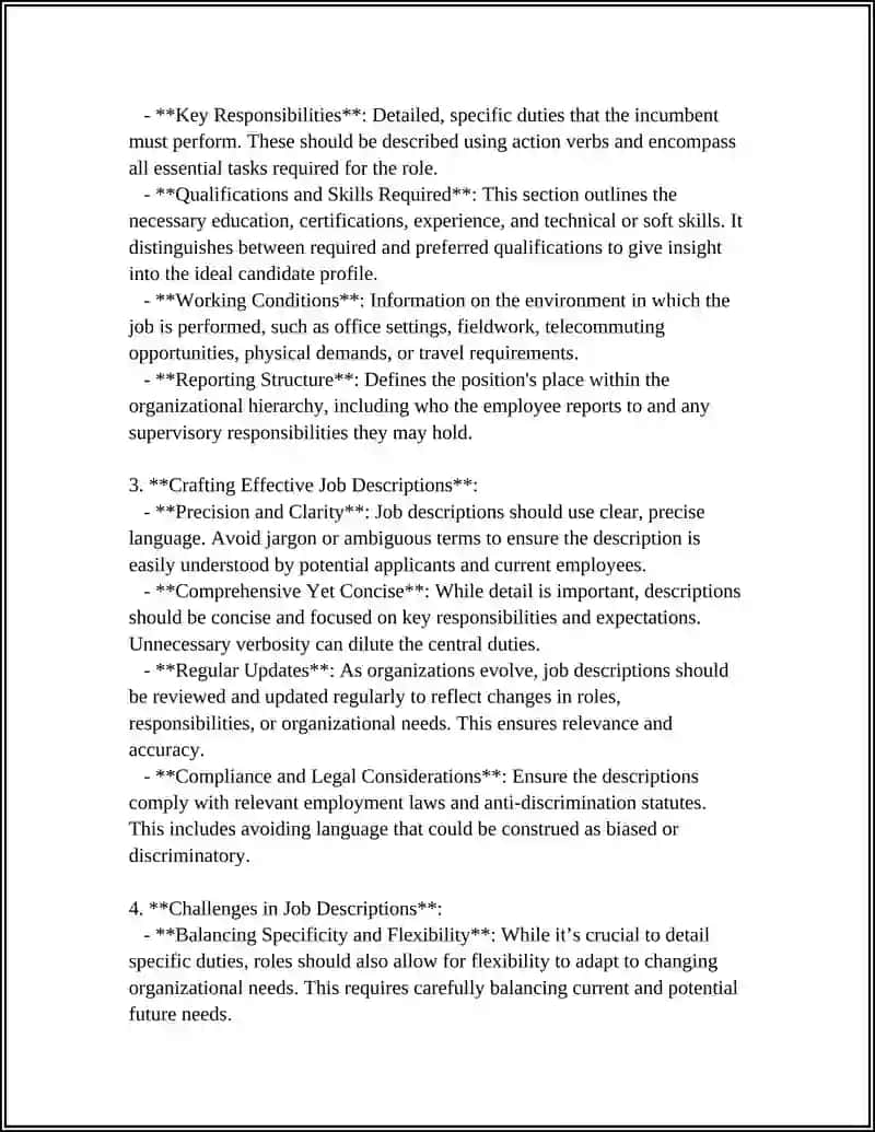 Job Descriptions and Essential Duties 4