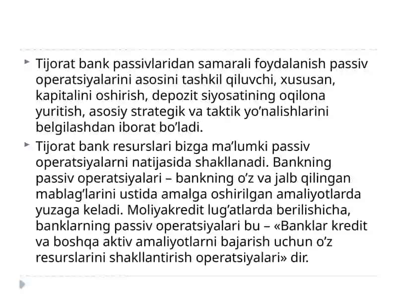 Tijoratbanklarning operatsiyalari 4