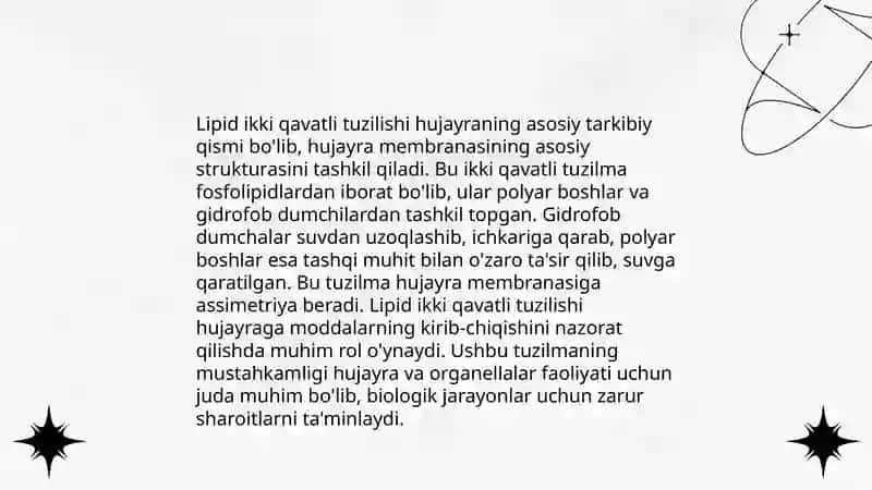 Membranalarning umumiy xususiyatlari 4