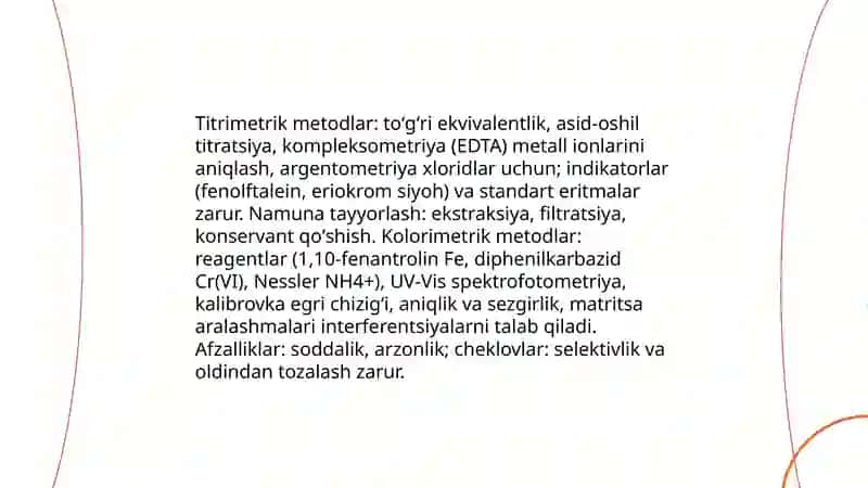 Tuproq va suvda ion bog'lanishli birikmalarni aniqlash 4