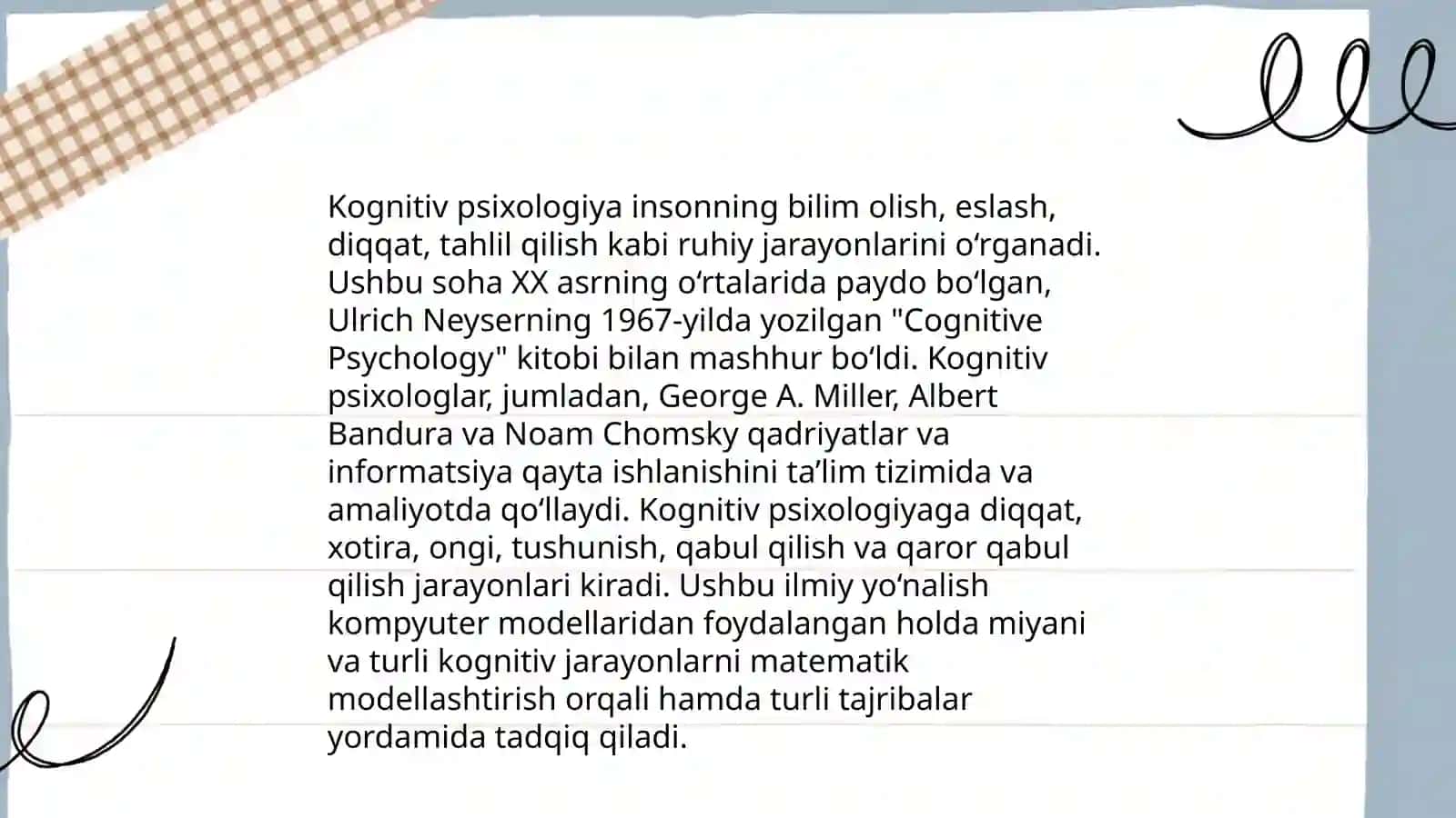 Psixologiyaning yoʻnalishlari 4