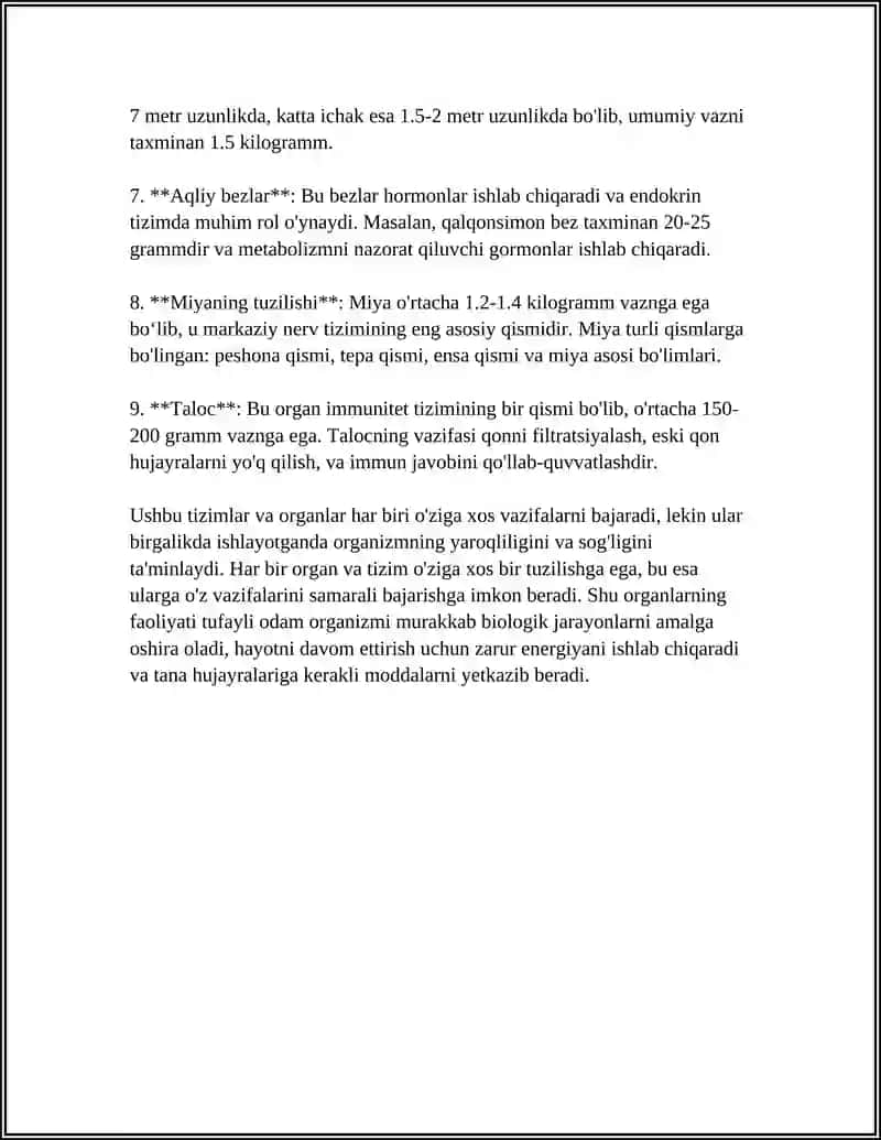 Ichki Azolar Haqida Tushuncha 4