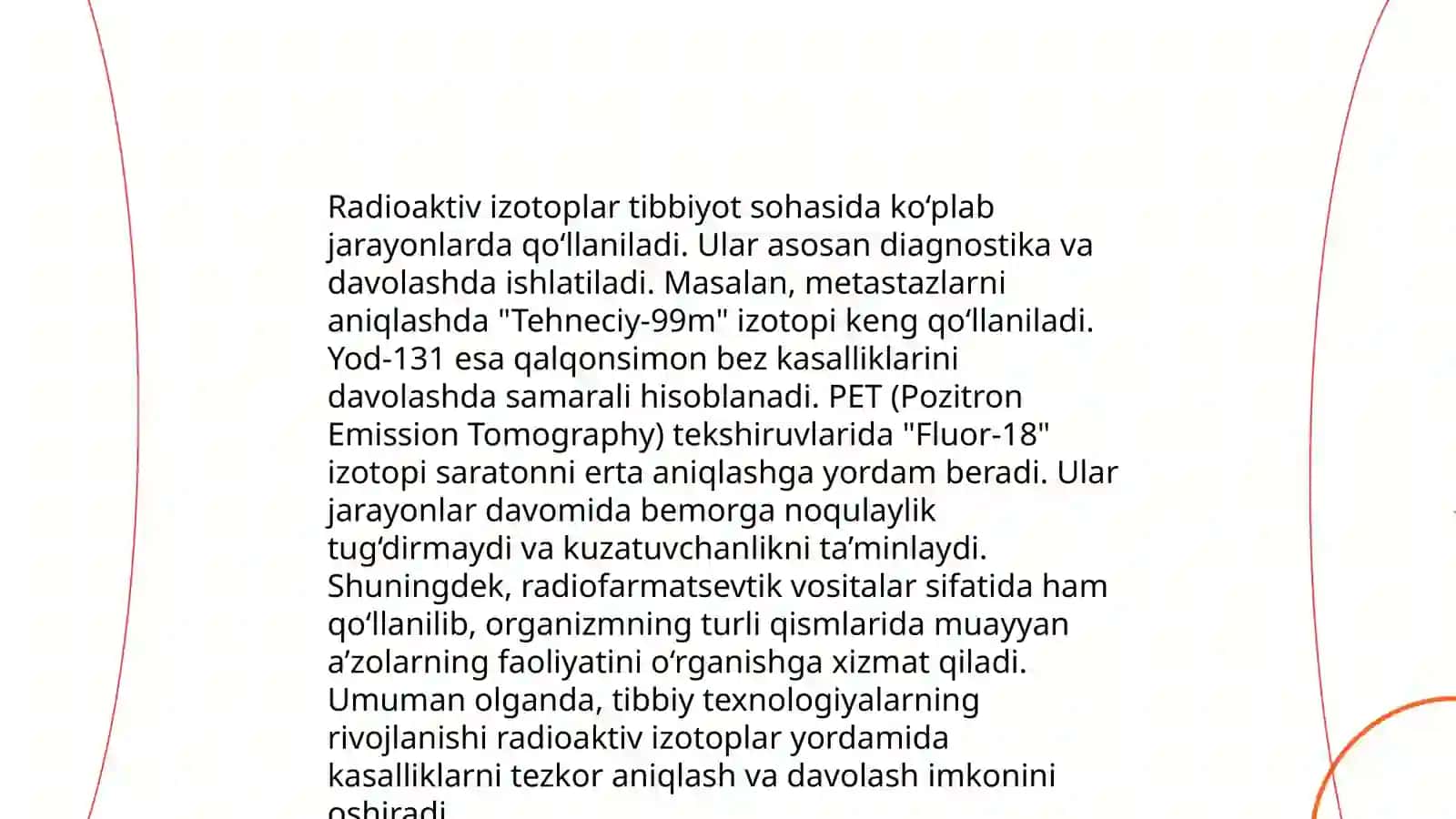Yadro kimyoning tibbiyotdagi oʻrni 4