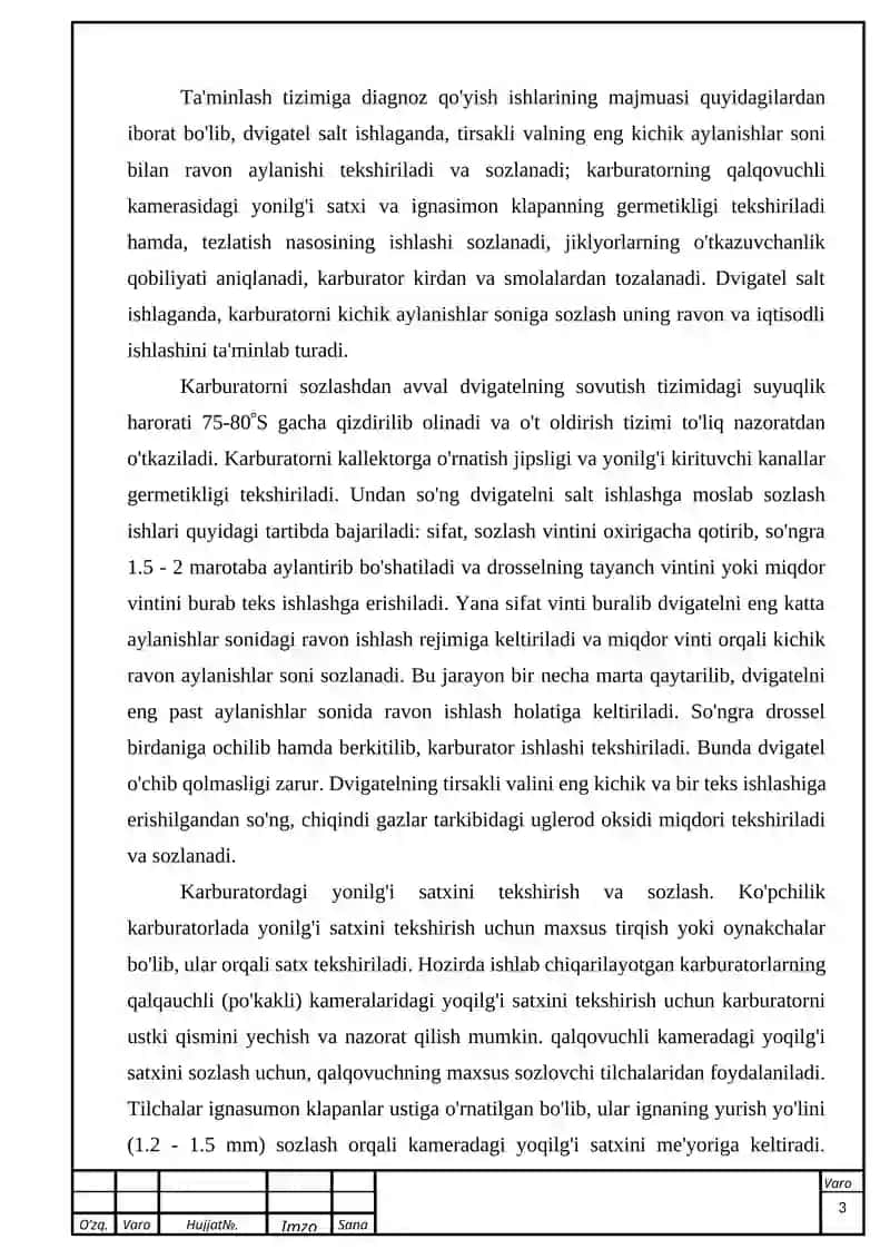 Zamonaviy avtomobillarning ta’minlash tizimi 4