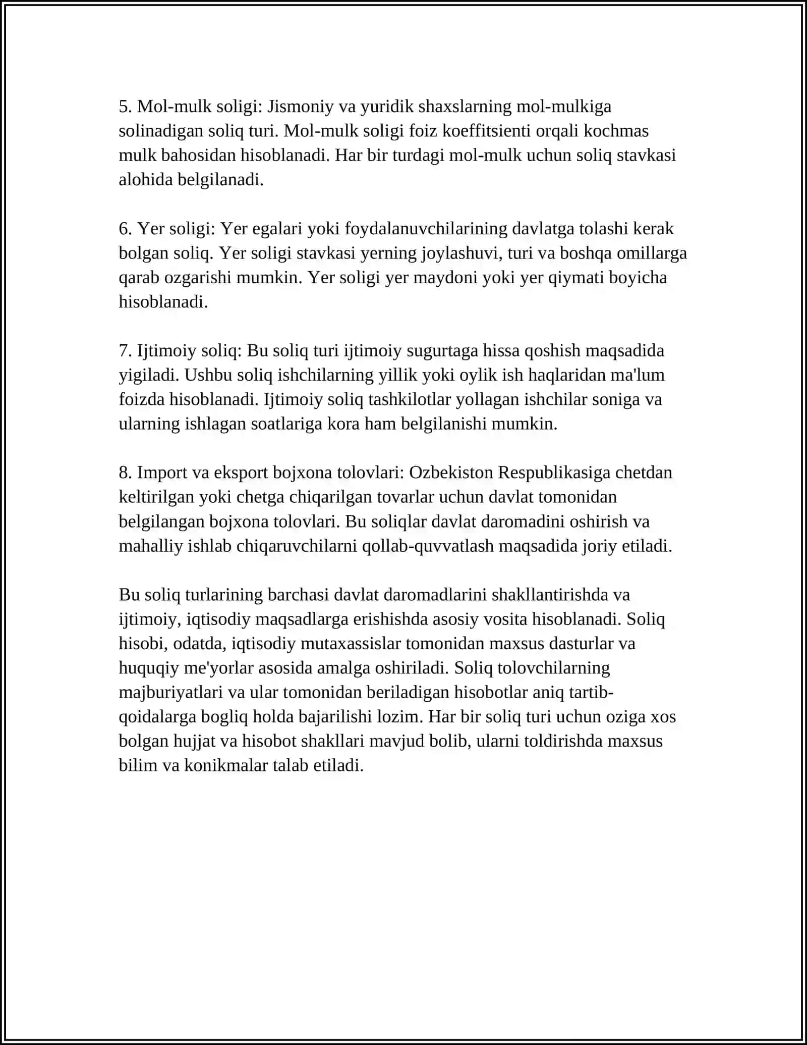 SOLIQ IDORALARIDA SOLIQLAR VA YIGʻIMLAR HISOBINING YURUTILISHI 4