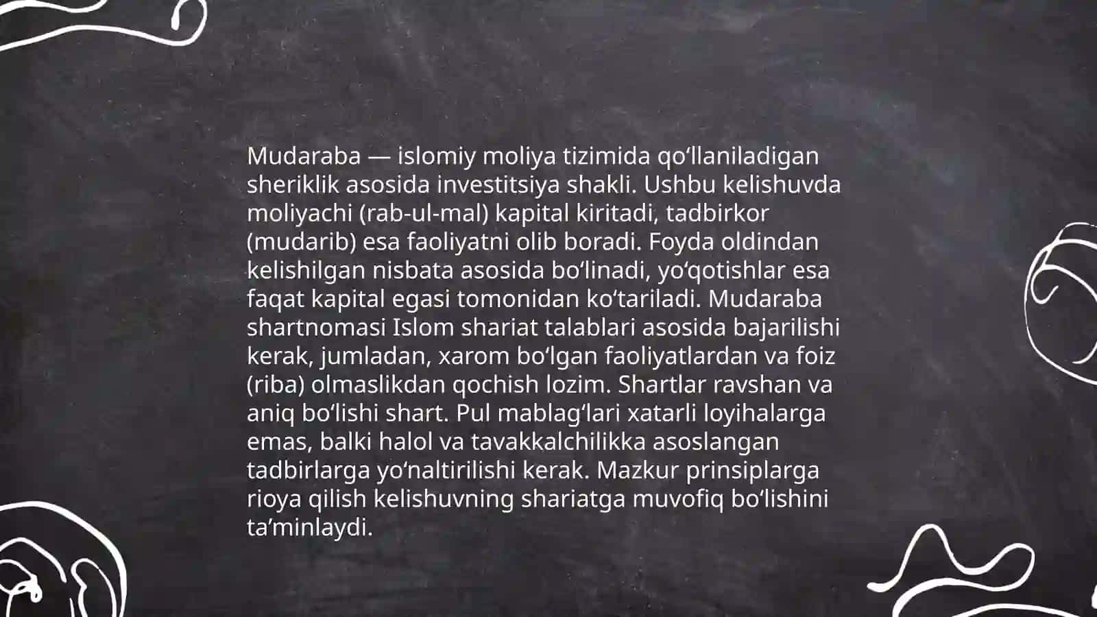 Mudaraba shariat talablari 4