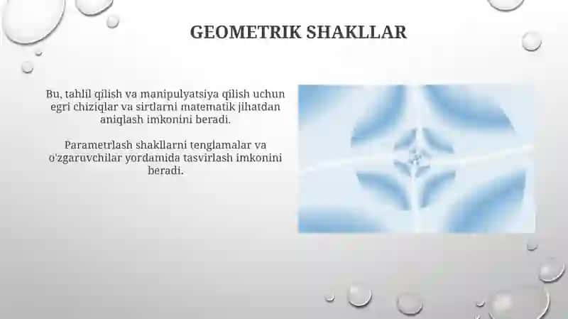 Geometrik figura va sirtlarning parametrlash asoslari 4