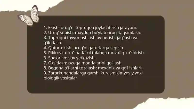 Qishloq xo‘jaligi oid leksika 4