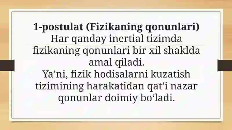 Nisbiylik prinsipi 4