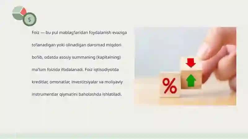 FOIZ TUSHUNCHASI VA FOIZ STAVKALARINING TURLARI 4