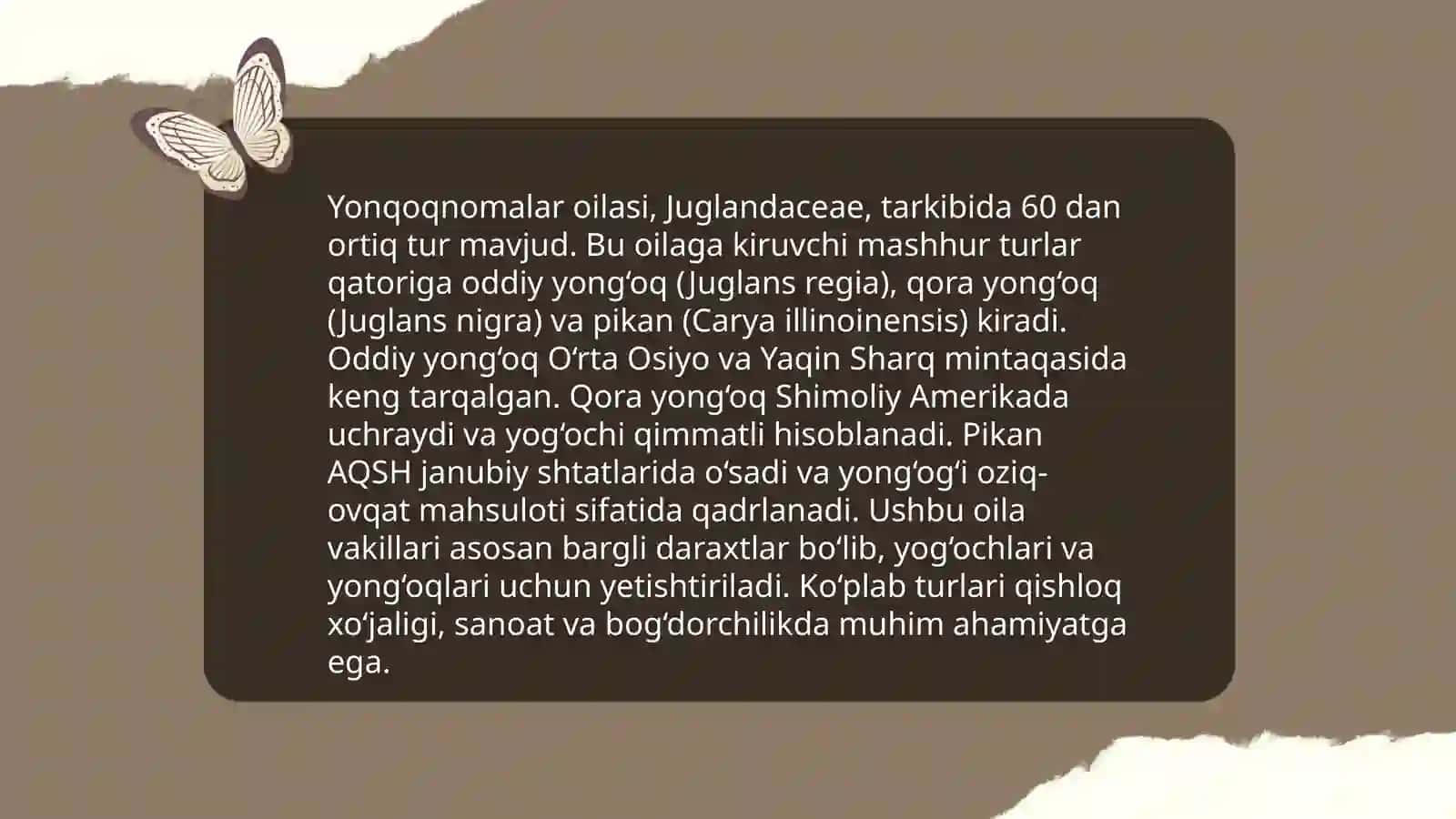 Yonğoqnomalar(junglandales) qabilasi 4