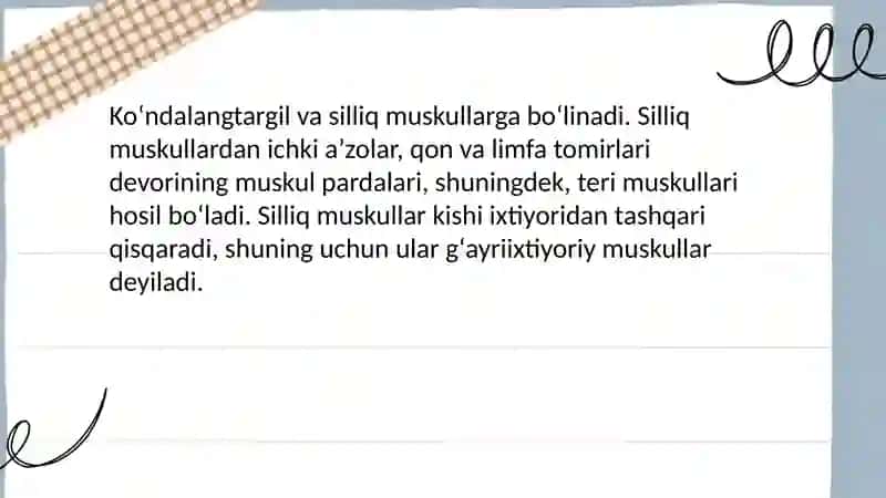 Muskullarning xilma xilligi 4