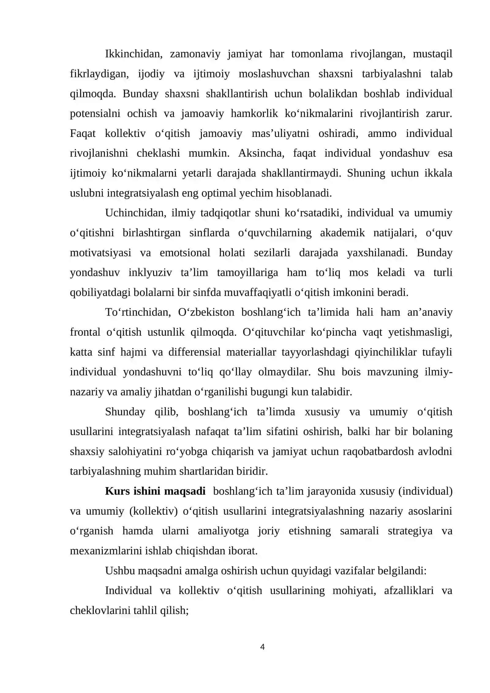Boshlang‘ich ta’limda xususiy va umumiy o‘qitish uslubiyatini integratsiyasi 4