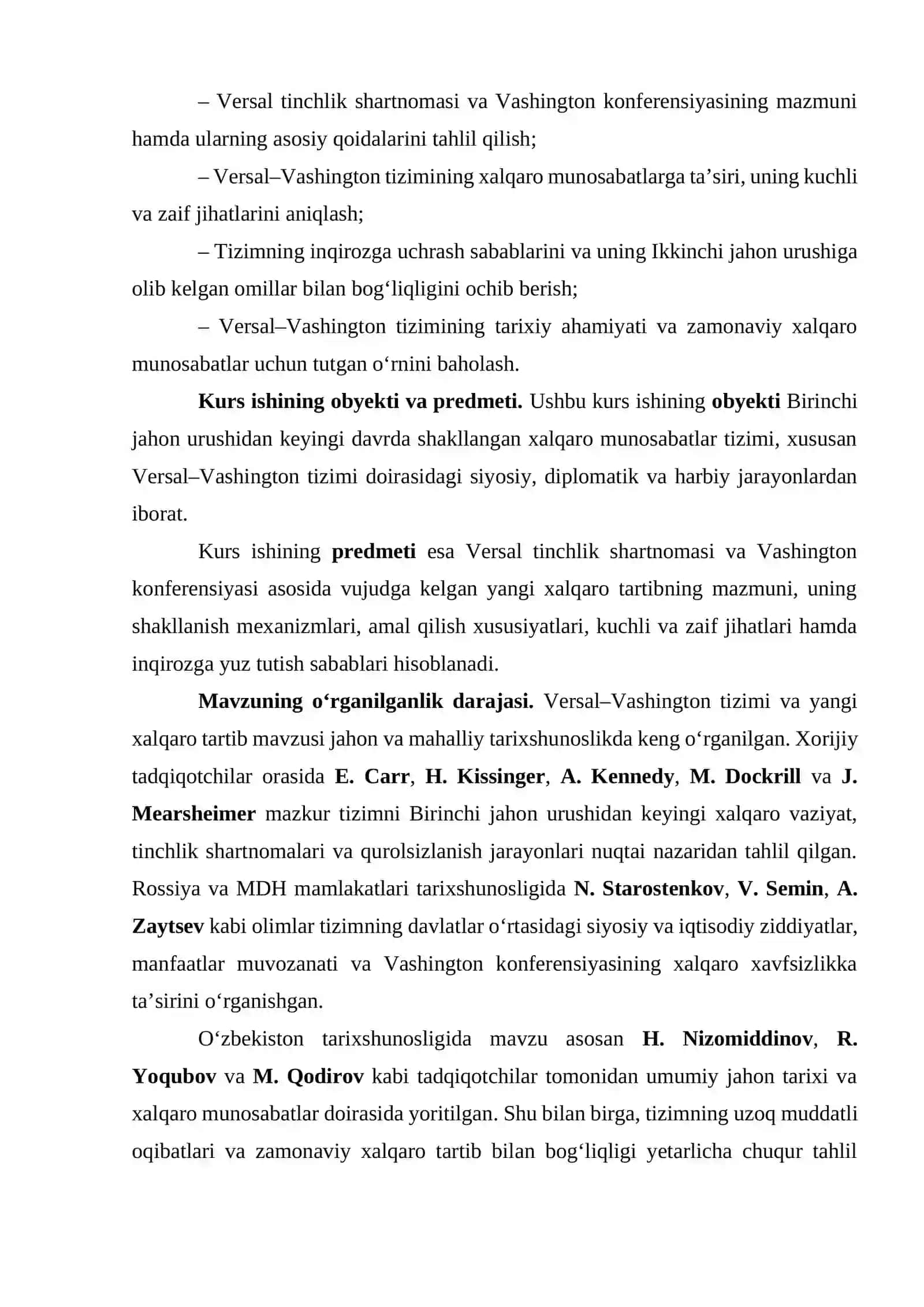 "Versal Vashington tizimi va yangi xalqaro tartib" kurs ishi 4