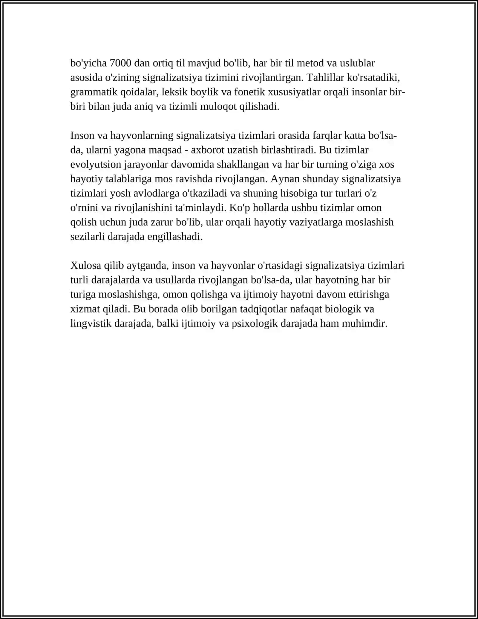 INSON VA HAYVONLAR MULOQOTI 4