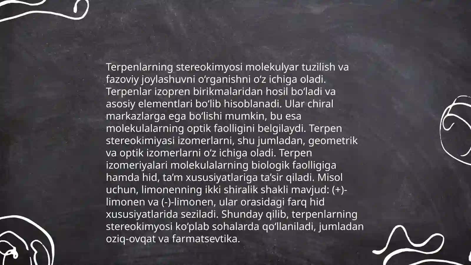 Steroidlar va terpenlarning stereokimyosi 4