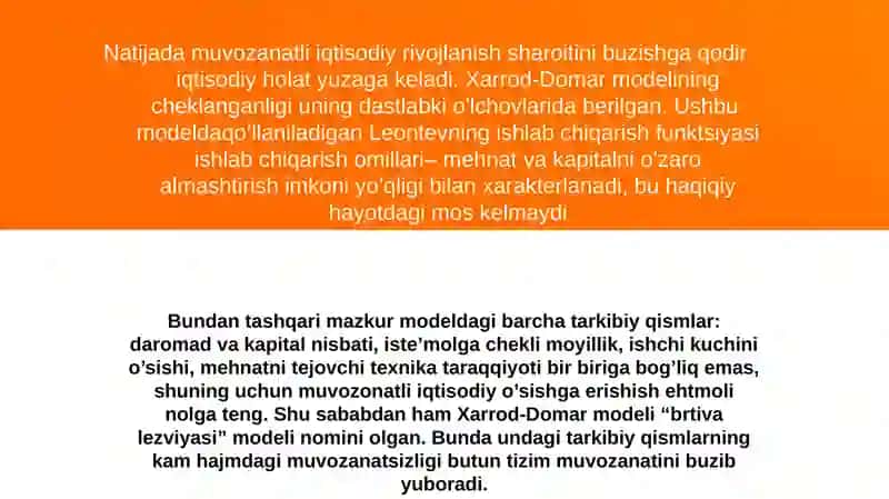 Iqtisodiy o'sishning neoklassik modellari 4