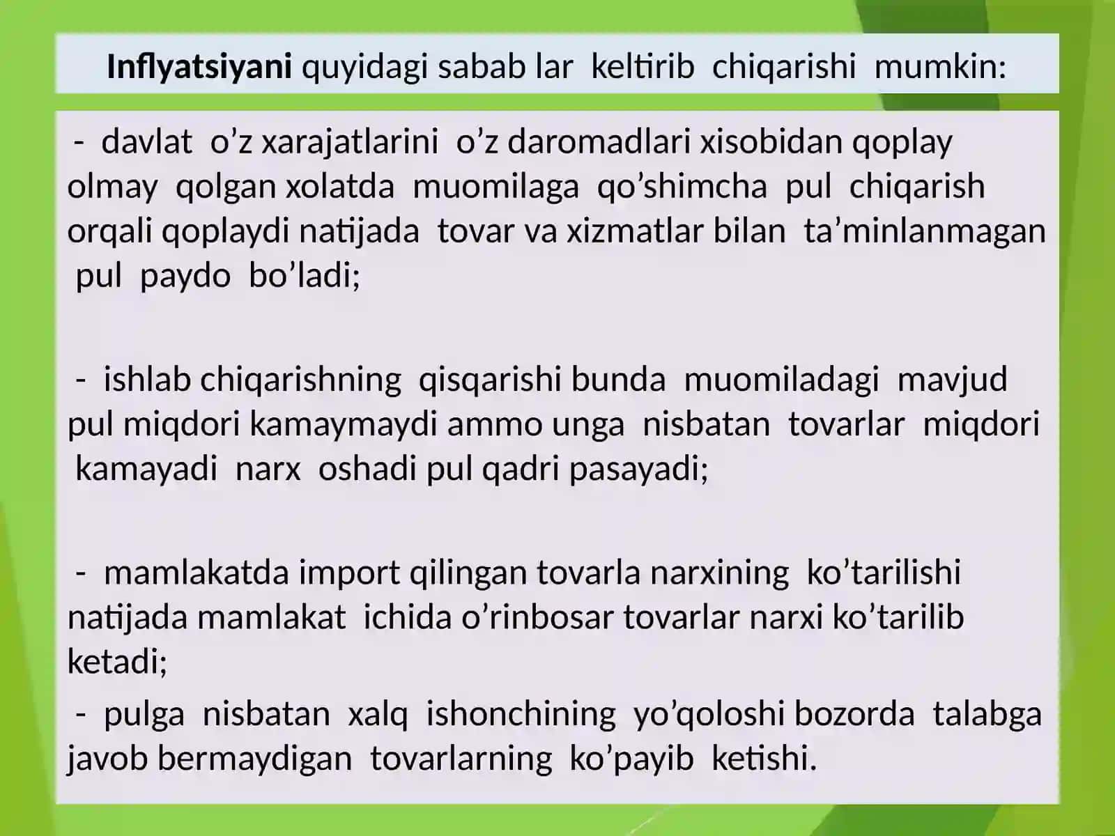 INFLATSIYA VA UNGA QARSHI KURASHISH YO’LLARI 4