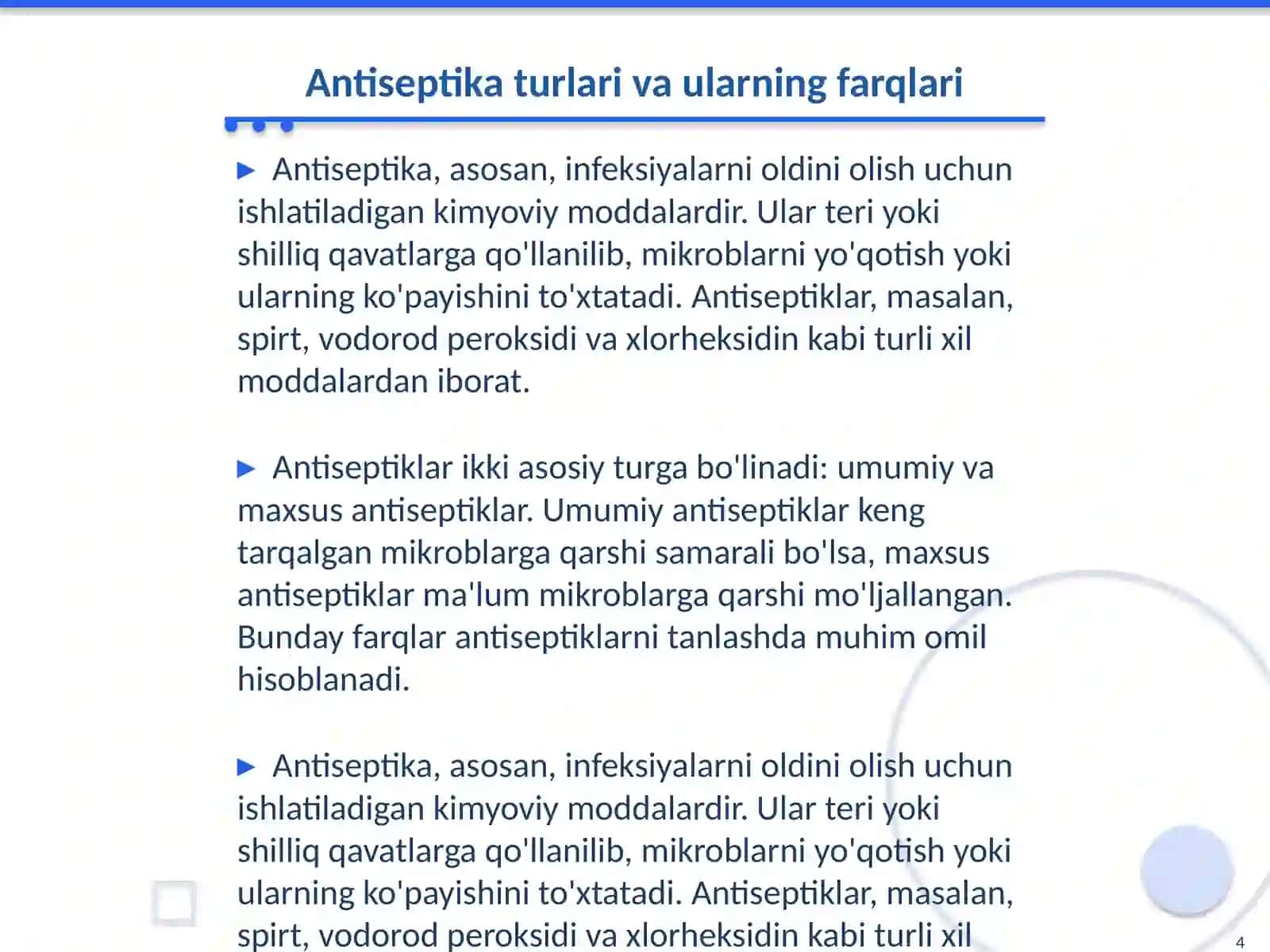 Tibbiyot Kasbiga Kirish fani 4