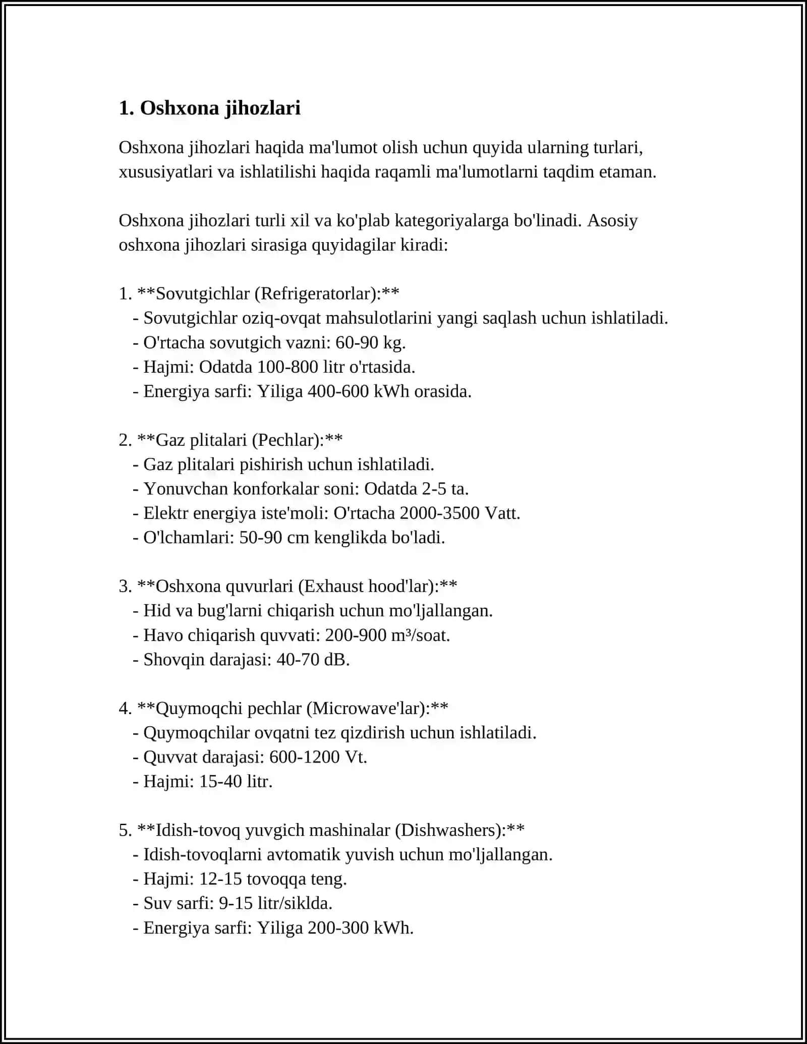 Oshxona jihozlari 4