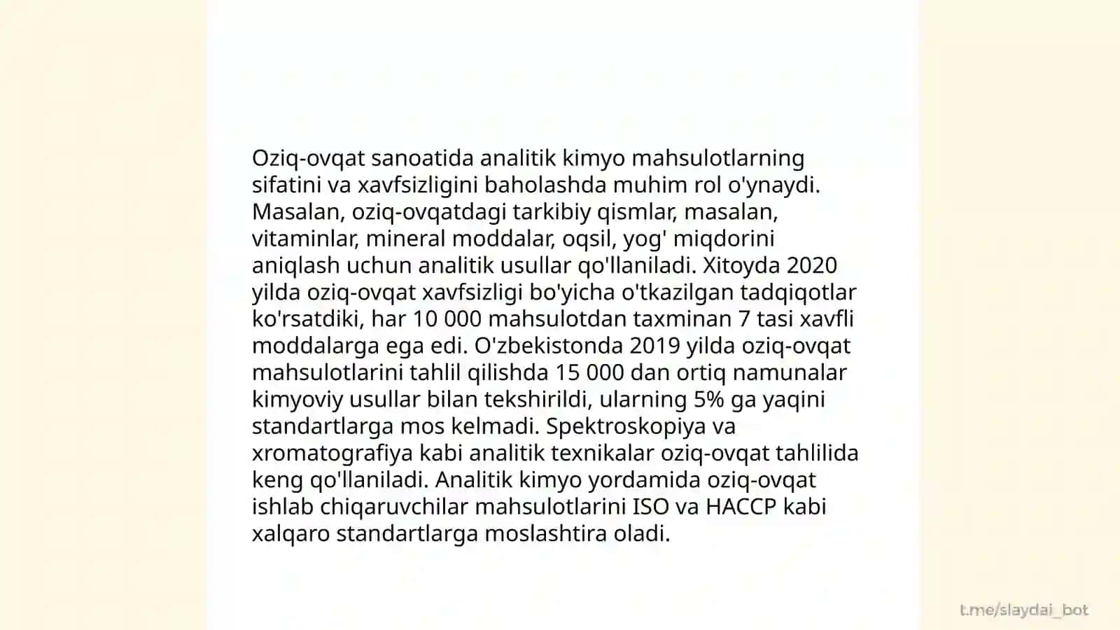 Analitik kimyo fanining texnalogiyadagi ahamiyati 4