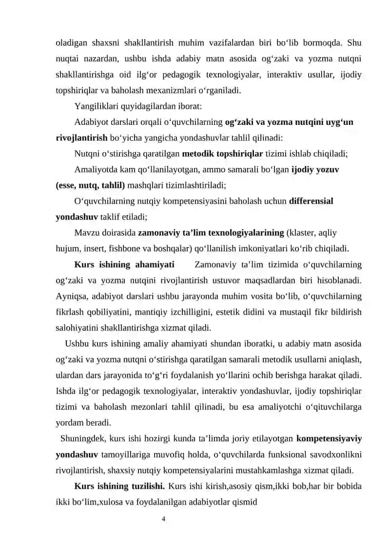 “Ona tilini o‘qitish metodikasi” 4