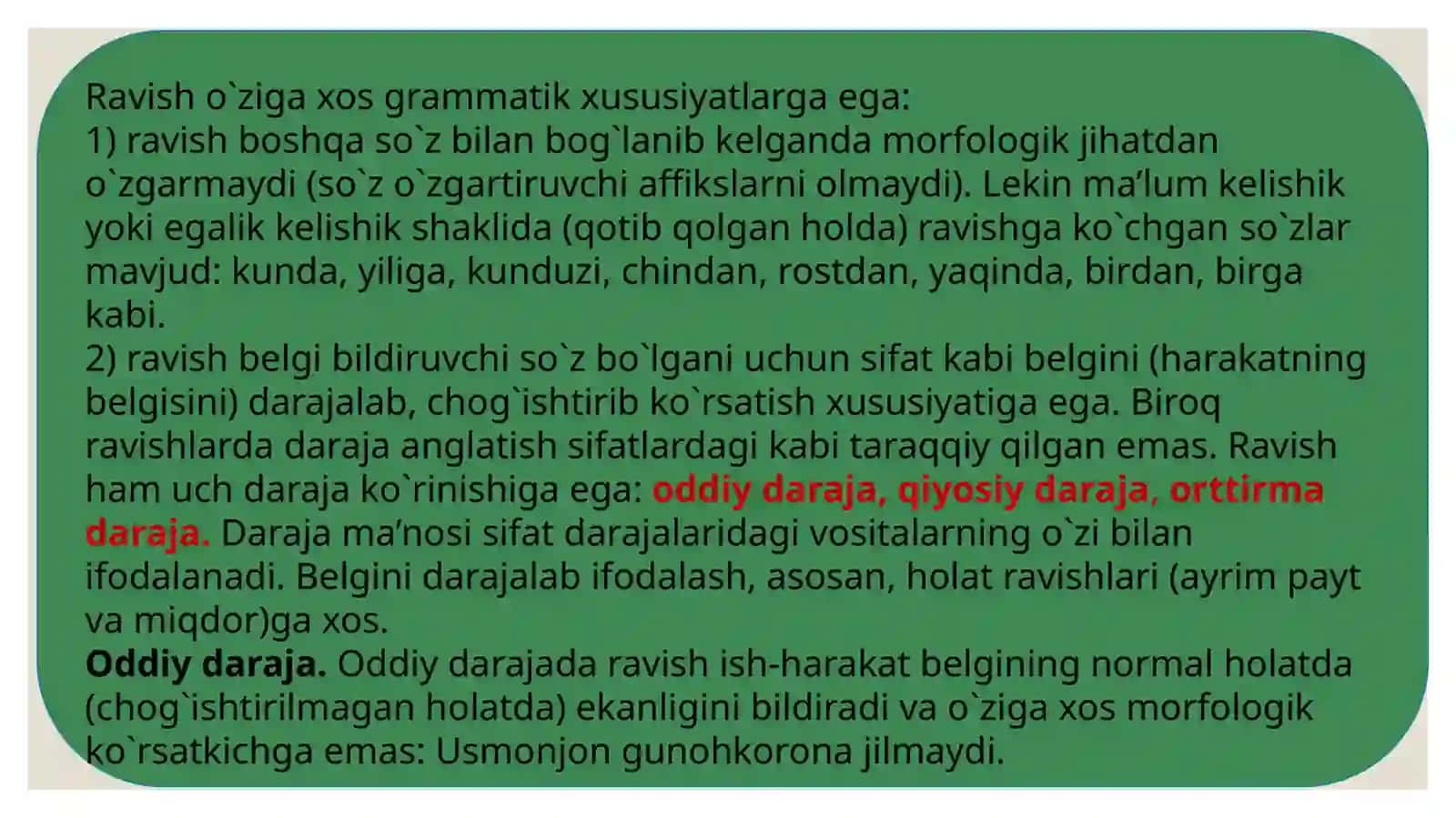 Ravish So’z turkumining o’ziga xos xususiyatlari 4