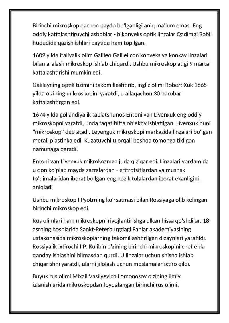 Mikroskop bilan ishlash 4