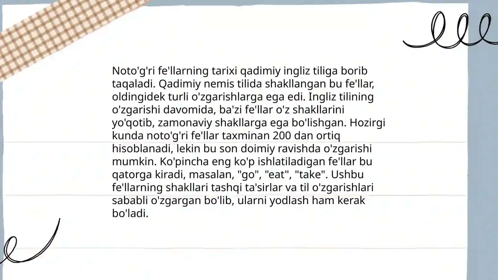 Noto'g'ri fe'llar 4