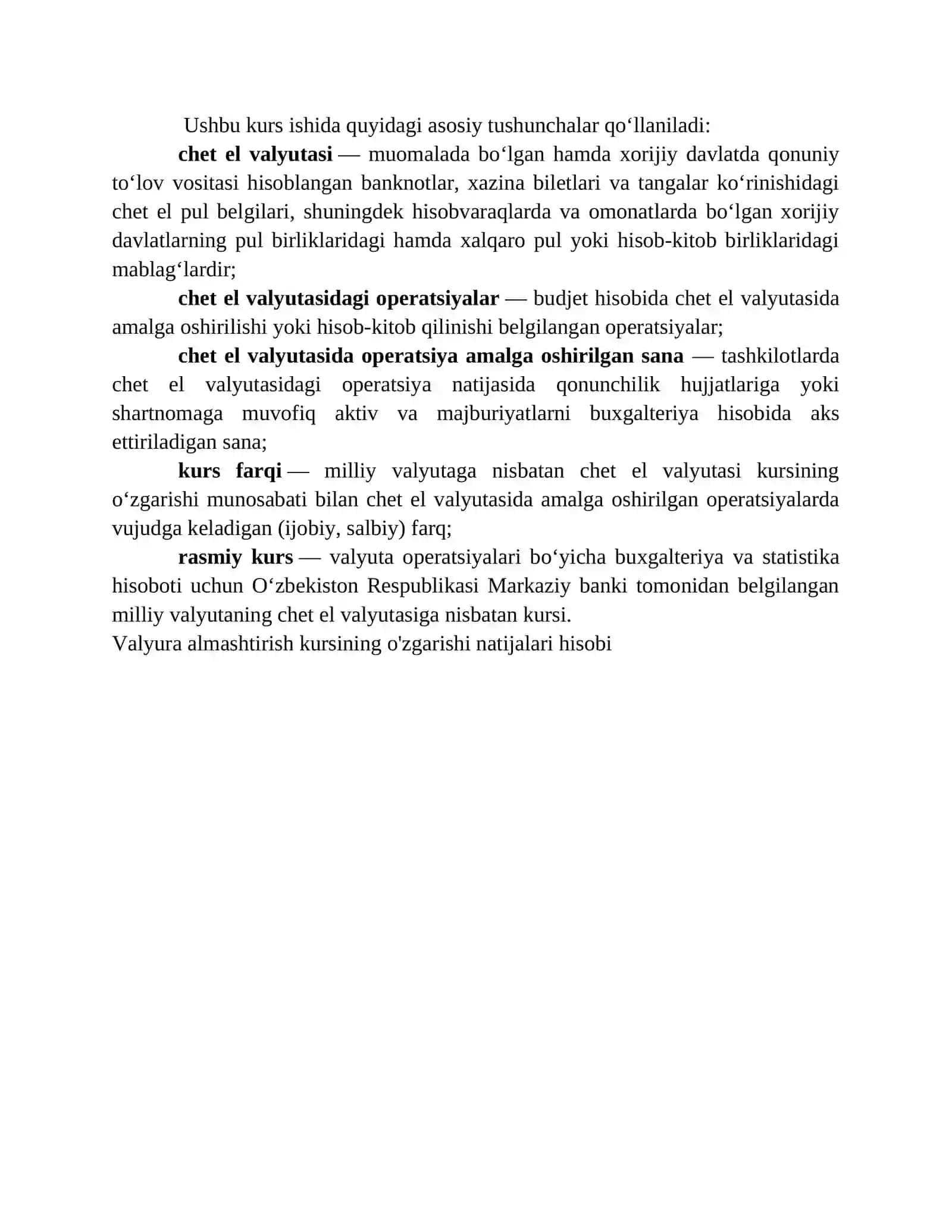 Valyuta kurslari farqidan foyda yoki zarlar hisobi 4