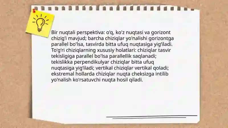 Toʻgʻri chiziqlarning perspektivasi 4