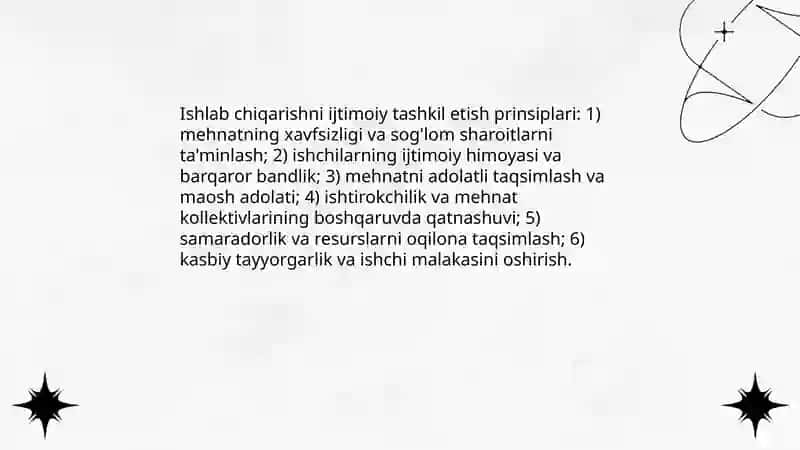 Ishlab chiqarishni ijtimoiy tashkil etish 4