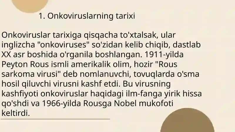 Onkoviruslar ularning tarqalishi oʻsma hosil qiluvchi tasiri 4