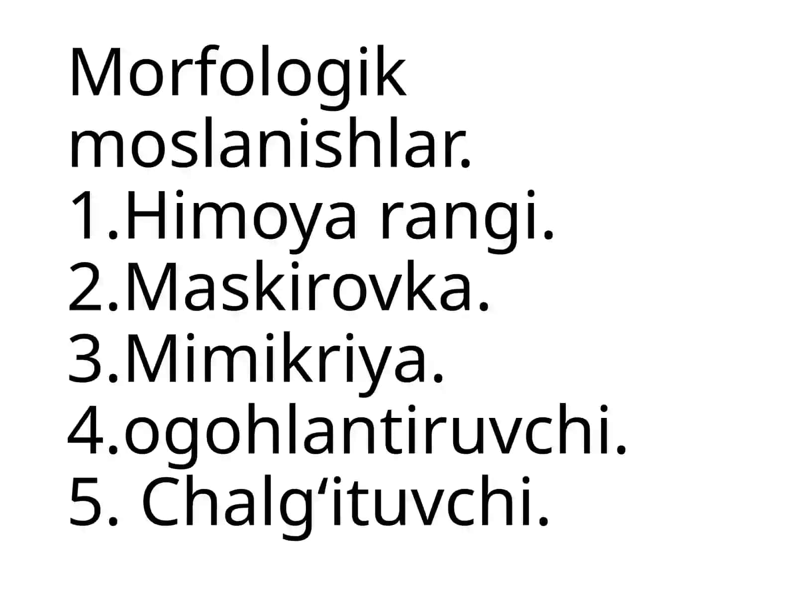 Hayvonlarning moslanishi 4
