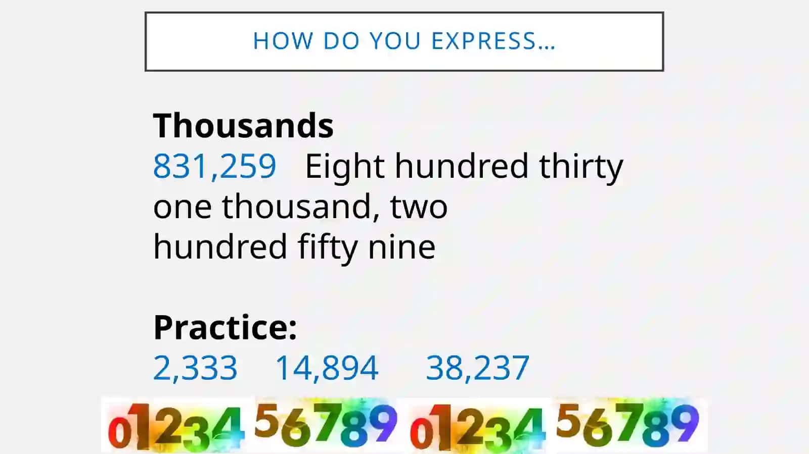 Expressing Numbers in English 4