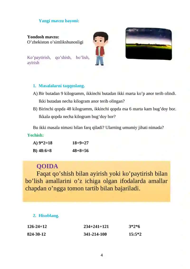 AMALLARNING BAJARILISH TARTIBI 4
