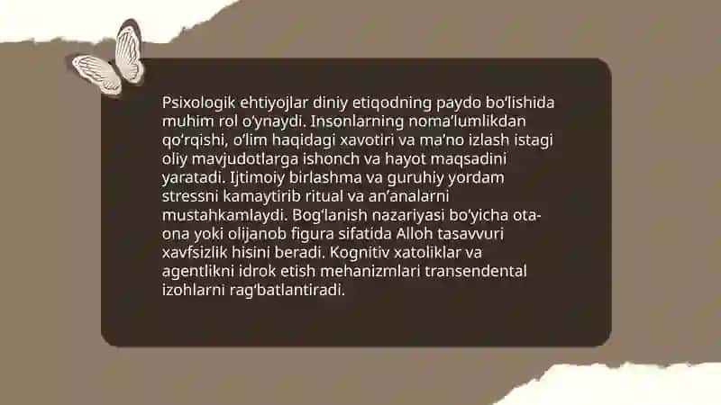 Diniy etiqodning paydo boʻlishi 4