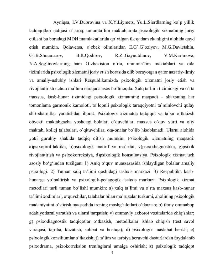 Psixologik xizmatning maqsad va vazifalari 4